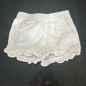 Crewcuts Girls White Chino Shorts with ruffle trim - Size 4